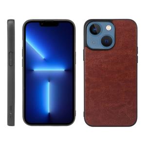 huismerk Crazy Horse Texture PU-telefooncase voor iPhone 13