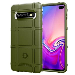 huismerk Schokbestendige Protector Cover volledige siliconen beschermhoes voor Galaxy S10 PLUS (leger-groen)