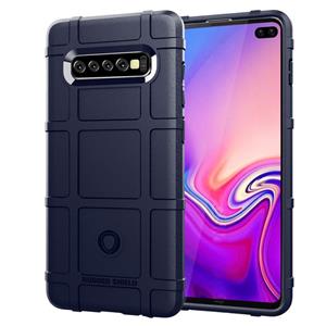 huismerk Schokbestendige beschermer cover volledige dekking silicone case voor Galaxy S10 PLUS (blauw)