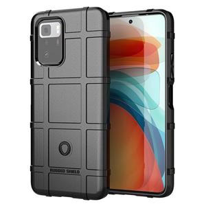 huismerk Voor Xiaomi Redmi Note 10 Pro 5G Rugged Shield Full Coverage Shockproof TPU Case (Black)