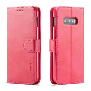 lc.imeeke Voor Galaxy S10e LC. IMEEKE Calf Texture Horizontal Flip Leather Case met Holder & Card Slots & Wallet(Rose Red)