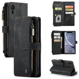 Caseme-C30 PU + TPU Multifunctionele Horizontale Flip Lederen Case met Houder & Card Slot & Portemonnee & Rits Pocket voor iPhone XR