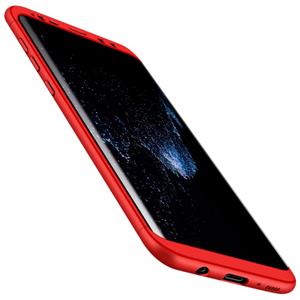 Samsung Galaxy S8 volledig bedekkend Kunststof GKK back cover Hoesje (rood)