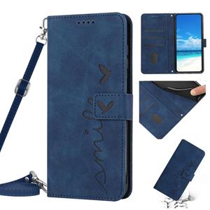 huismerk Voor Samsung Galaxy Note20 Skin Feel Heart Pattern lederen telefoonhoes met lanyard