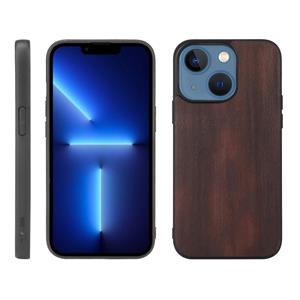 huismerk Gele Koe Texture PU-telefooncase voor iPhone 13 (Koffie)