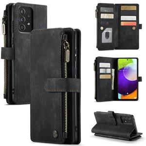 Voor Samsung Galaxy A52 5G / 4G CASEME-C30 PU + TPU Multifunctionele Horizontale Flip Leren Case met Houder & Card Slot & Portemonnee & Rits Pocket (Z