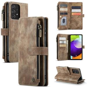 Voor Samsung Galaxy A52 5G / 4G CASEME-C30 PU + TPU Multifunctionele Horizontale Flip Leren Case met Houder & Card Slot & Portemonnee & Rits Pocket (B