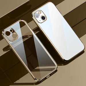 SULADA elastische siliconen rand frame + TPU all-inclusive anti-val geval voor iPhone 13 (goud)