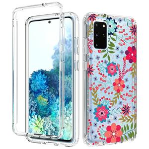 huismerk Voor Samsung Galaxy S20 + 2 in 1 hoge transparante geschilderde schokbestendige pc + TPU-beschermhoes (kleine bloemen)