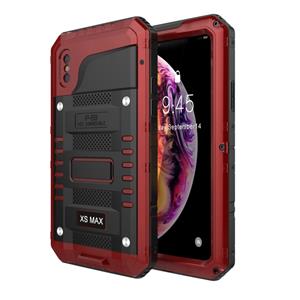 huismerk Waterdichte stofdichte schokbestendige zink legering + siliconen case voor iPhone XS Max (rood)