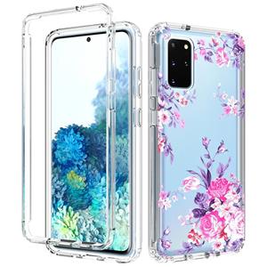 huismerk Voor Samsung Galaxy S20 + 2 in 1 hoge transparante geschilderde schokbestendige pc + TPU-beschermhoes (rose)