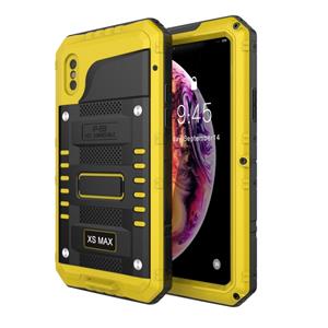 huismerk Waterdichte stofdichte schokbestendige zink legering + siliconen case voor iPhone XS Max (geel)