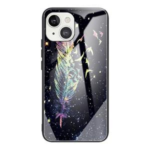 huismerk Kleurrijke Painted Glass Shockproof beschermhoes voor de iPhone 13 (Veer)