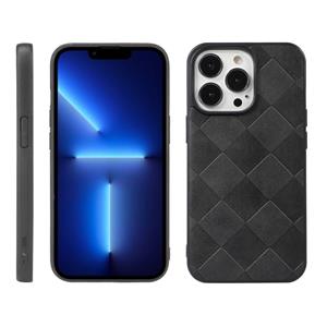 huismerk Weave Plaid PU-telefooncase voor iPhone 13 Pro Max