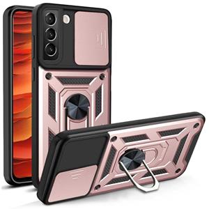 huismerk Voor Samaung Galaxy S22 + 5G Sliding Camera Cover Design TPU + PC-beschermhoes (ROSE GOUD)