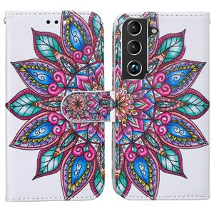 huismerk Voor Samsung Galaxy S22 + 5G Horizontale Flip Phone Lederen Case met Houder & Card Slots & Photo Frame & Wallet (Half Flower)