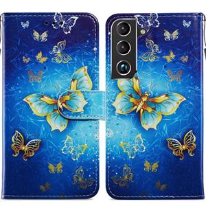 huismerk Voor Samsung Galaxy S22 5G Painted Pattern Horizontal Flip Phone Lederen Case met Houder & Card Slots & Fotolijst (Phnom Penh Butterfly)