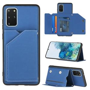 huismerk Voor Samsung Galaxy S20+ Skin Feel PU + TPU + PC Back Cover Shockproof Case met Card Slots & Holder & Photo Frame(Royal Blue)