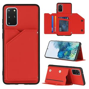 huismerk Voor Samsung Galaxy S20+ Skin Feel PU + TPU + PC Back Cover Shockproof case met Kaartslots & Houder & Photo Frame(Red)