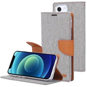 goospery Goosspery Canvas Diary Cross Texture Horizontale Flip Lederen Case met Houder & Card Slots & Portemonnee voor iPhone 13 Mini