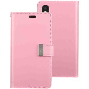 huismerk KWIK GOOSPERY RICH DIARY Crazy Horse textuur horizontale Flip lederen case voor iPhone XS Max met kaartsleuven & portemonnee (roze)