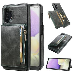 huismerk Voor Samsung Galaxy A32 5G Zipper Portemonnee Tas PU-achterkant Cover ShockRPoof Telefoonhoesje Met Houder & Card Slots & Portemonnee