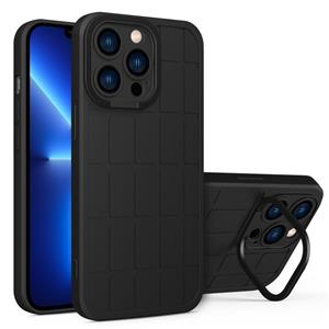 huismerk Cube Lens Houder TPU + PC Telefooncase voor iPhone 13 (Zwart)