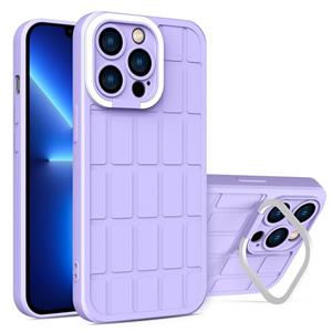 Huismerk Cube Lens Houder TPU + PC Phone Case voor iPhone 13 Pro (Purple)