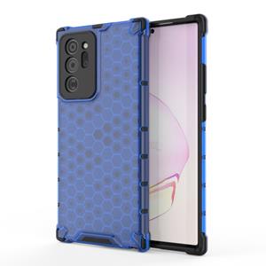 huismerk Voor Samsung Galaxy Note 20+ Schokbestendige honingraat PC + TPU beschermhoes(blauw)