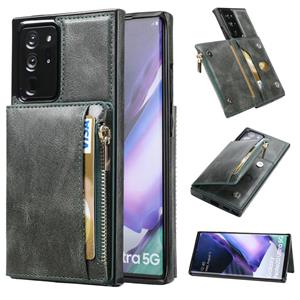 huismerk Voor Samsung Galaxy Note20 Ultra Zipper Portemonnee Bag PU Back Cover ShockRPoof Telefoonhoesje Met Houder & Card Slots & Portemonnee