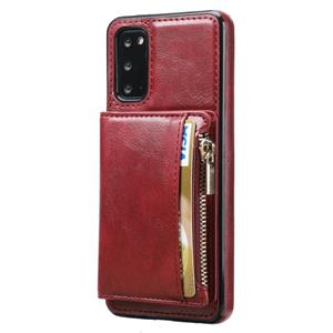 huismerk Voor Samsung Galaxy S20 Zipper Wallet Bag PU Back Cover ShockRpoof Telefoonhoesje Met Houder & Kaart Slots & Portemonnee