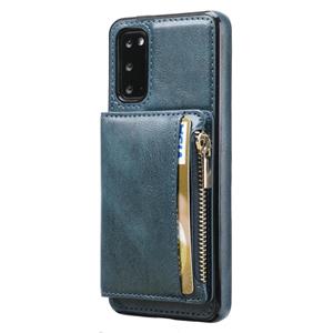 huismerk Voor Samsung Galaxy S20 Zipper Wallet Bag PU Back Cover ShockRPoof Telefoonhoesje Met Houder & Kaart Slots & Portemonnee