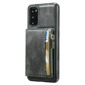 huismerk Voor Samsung Galaxy S20 Zipper Portemonnee Bag PU Back Cover ShockRPoof Phone Case met Houder & Card Slots & Portemonnee