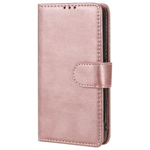 huismerk Voor iPhone 12 2 in 1 Solid Color Afneembare PU Lederen case met kaartslots & magnetische houder & fotolijst & portemonnee & riem (roségoud)