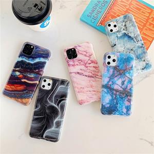 huismerk Voor iPhone 12 TPU Smooth Marbled IMD Mobile Phone Case (Snow Powder F19)