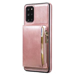 huismerk Voor Samsung Galaxy S20 + Zipper Wallet Bag PU Back Cover ShockRpoof Telefoonhoesje Met Houder & Card Slots & Portemonnee (Roze)