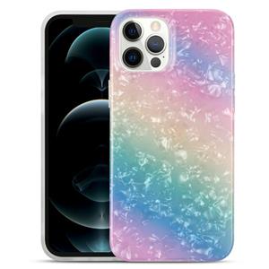 huismerk Gradiënt Kleur Shell Textuur IMD TPU Shockproof Case voor iPhone 13 (Verloop Rainbow)