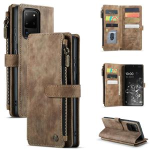 Voor Samsung Galaxy S20 Ultra 5G CaseMe-C30 PU + TPU Multifunctionele Horizontale Flip Lederen Hoesje met Houder & Kaartsleuf &Portemonnee &Ritsvak (B