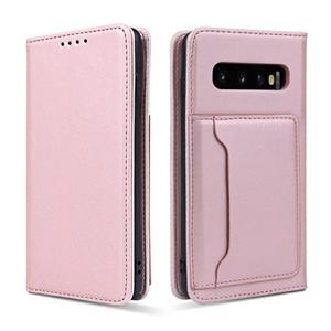 huismerk Voor Samsung Galaxy S10 Strong Magnetism Liquid Feel Horizontal Flip Leather Case met Holder & Card Slots & Wallet(Rose Gold)