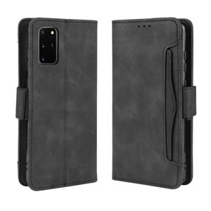 huismerk Voor Galaxy S20+/S20+5G Wallet Style Skin Feel Calf Pattern Lederen Case met aparte kaartsleuf (zwart)