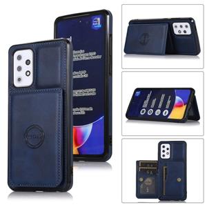 huismerk Voor Samsung Galaxy A52 5G Calf Texture Magnetic Card Bag PU-telefoonhoes