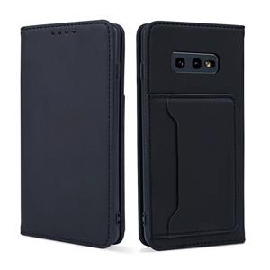 huismerk Voor Samsung Galaxy S10e Strong Magnetism Liquid Feel Horizontal Flip Leather Case met Holder & Card Slots & Wallet(Black)