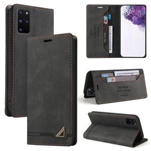 huismerk Voor Samsung Galaxy S20 + Skin Feel Anti-Diefstal Borstel Horizontale Flip Leren Case Met Houder & Card Slots & Portemonnee (Zwart)