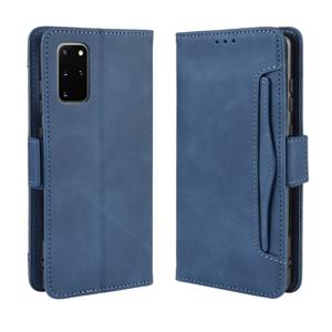 huismerk Voor Galaxy S20+/S20+5G Wallet Style Skin Feel Kalf Patroon Lederen Case met aparte kaartsleuf (blauw)