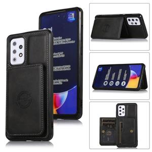 huismerk Voor Samsung Galaxy A52 5G Calf Texture Magnetic Card Bag PU-telefooncase