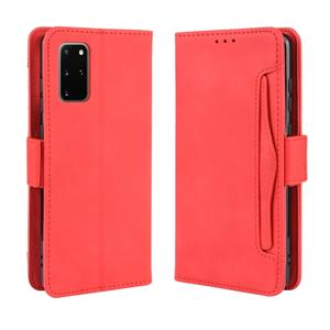 huismerk Voor Galaxy S20+/S20+5G Wallet Style Skin Feel Calf Pattern Leather Case with Separate Card Slot(Red)