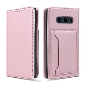 huismerk Voor Samsung Galaxy S10e Strong Magnetism Liquid Feel Horizontal Flip Leather Case met Holder & Card Slots & Wallet (Rose Gold)