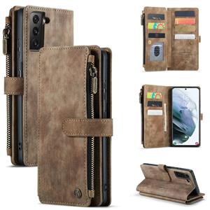 Voor Samsung Galaxy S21 + 5G CASEME-C30 PU + TPU Multifunctionele Horizontale Flip Lederen Case Met Houder & Card Slot & Portemonnee & Zipper Pocket (