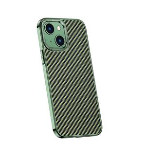 huismerk Koolstofvezel Kevlar galvaniseren telefoonhoesje voor iPhone 13