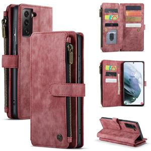 Voor Samsung Galaxy S21 + 5G CASEME-C30 PU + TPU Multifunctionele Horizontale Flip Lederen Case met Houder & Card Slot & Portemonnee & Rits Pocket